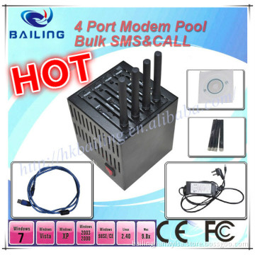 4 Ports GSM Wavecom Modem Pool for Bulk SMS MMS Ussd